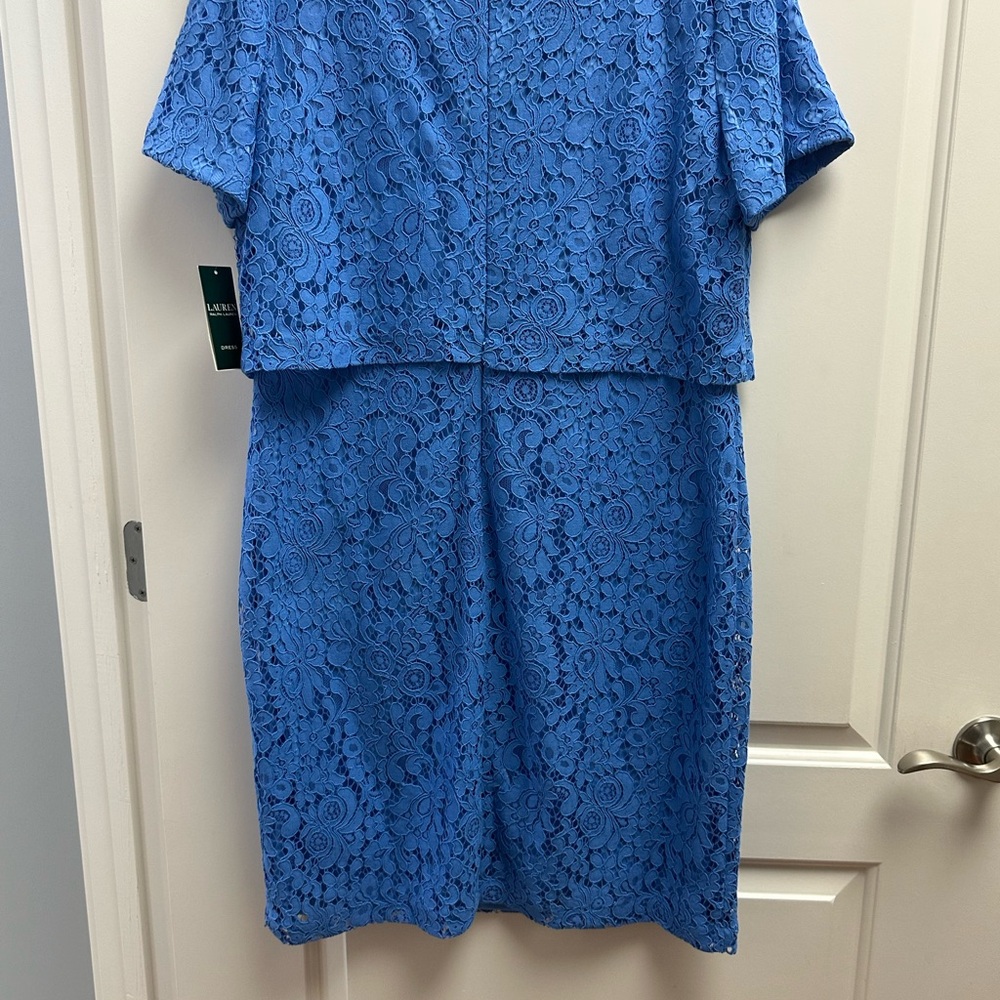 Lauren Ralph Lauren Floral Blue Lace Dress - Picture 4 of 4